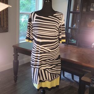 Madison leigh dress sz 10 blk striped dress